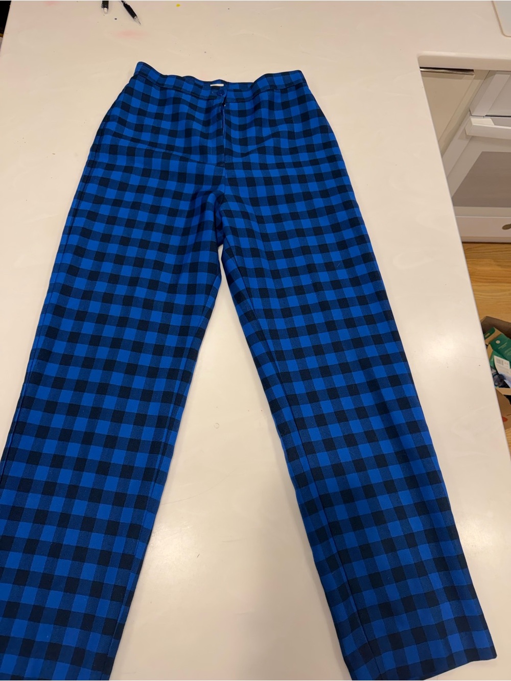 vintage wool check trousers